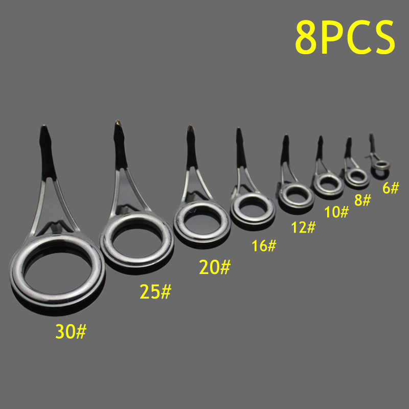 Fishing Rod Guide Replacement - 8 pezzi di anelli guida per
